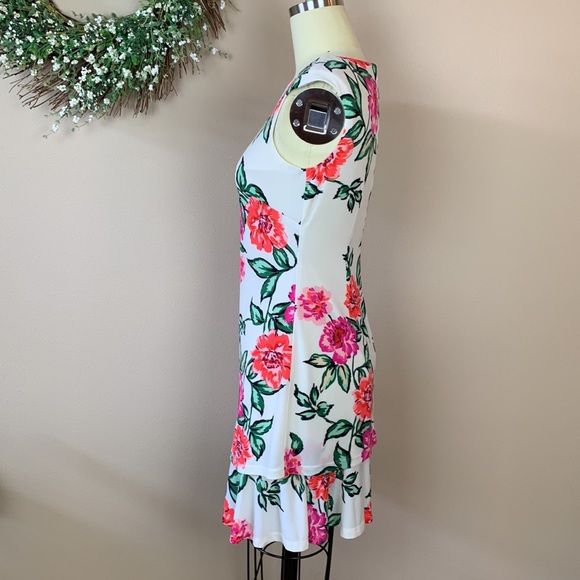 Eliza J White Floral Sleeveless Midi Dress Size 4P - Picture 4 of 9